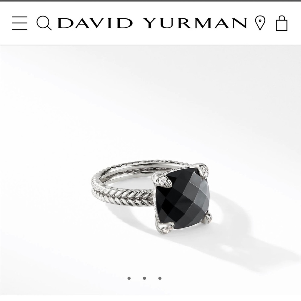 CHATELAINE RING
Sterling Silver with Black Onyx and Diamonds, 11mm